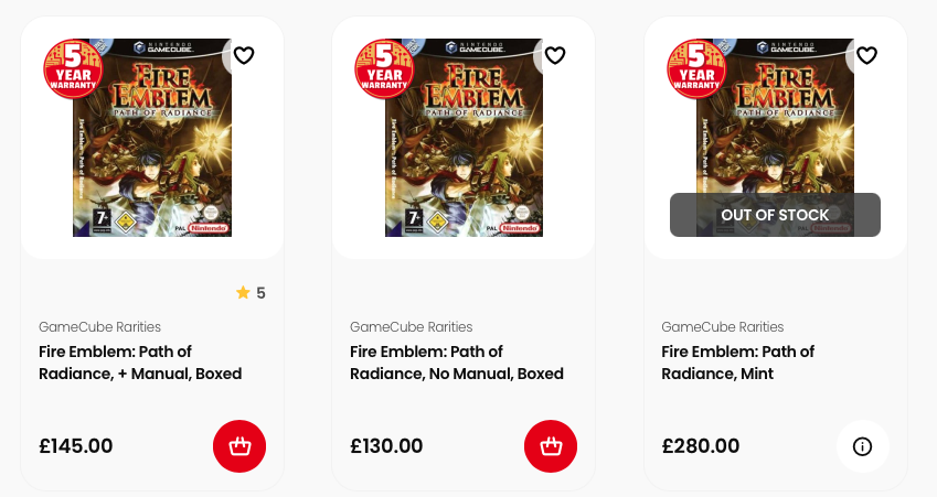 Fire Emblem: Path of Radiance prices on CeX.