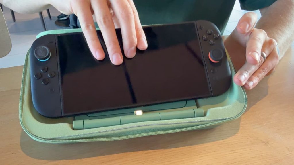 Putting a Nintendo Switch 2 into the Belkin Charging Case Pro